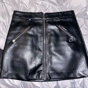 Leather mini skirt